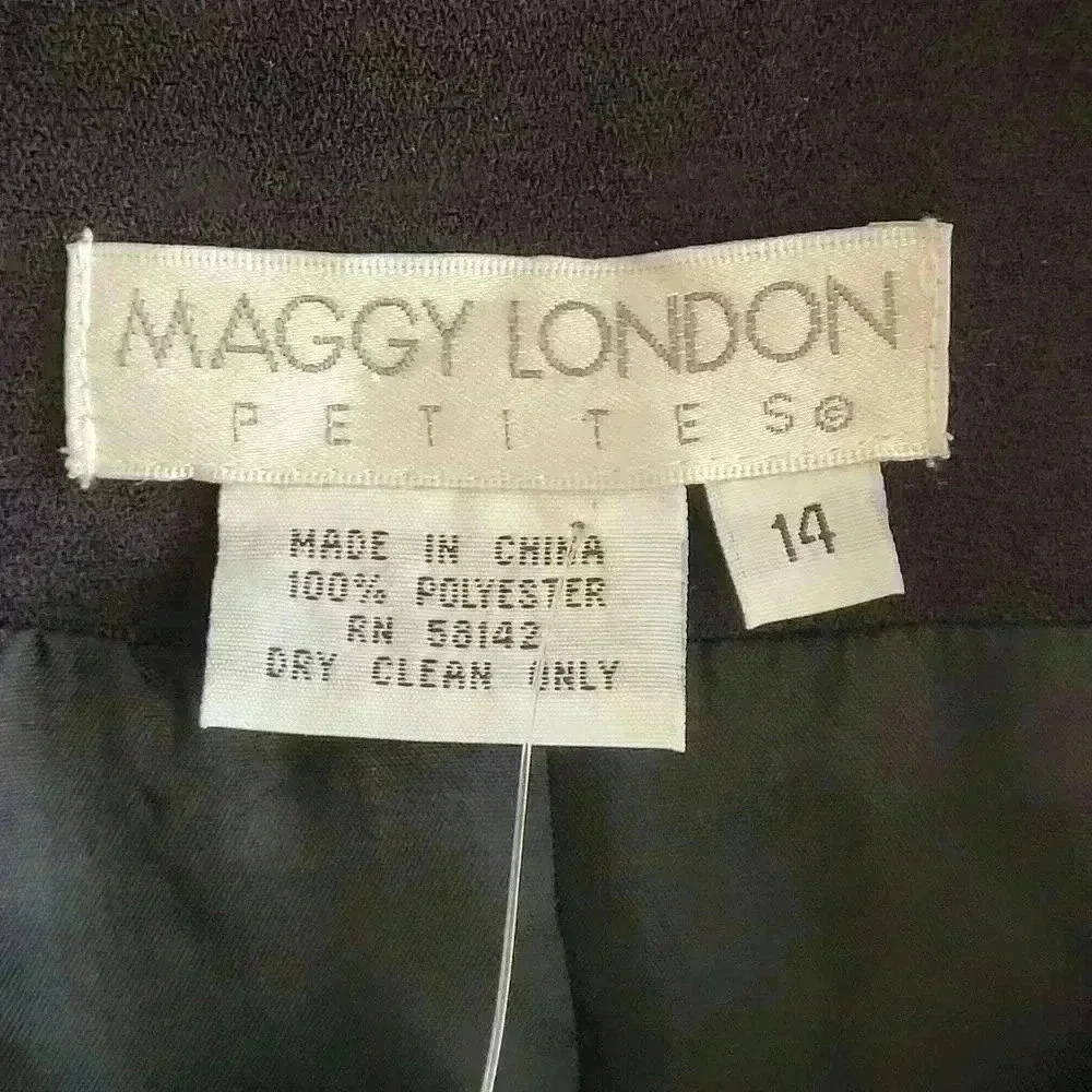 MAGGY LONDON Blazer Waist Jacket Size 14 Silky Rainbow Stripe Padded VTG - Picture 5 of 16